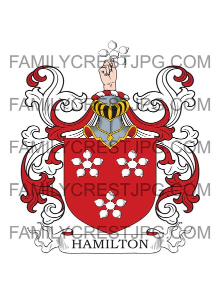 Hamilton Family Crest - Kilbrackmont, co. Fife, Scotland
