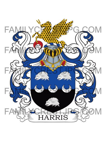 Harris Family Crest - Bowden, co. Wiltshire, England