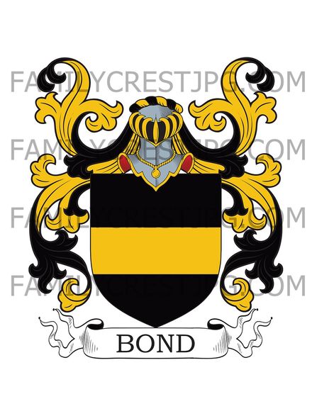 Bond Family Crest - Gretyngham or Cretingham, co. Suffolk, England