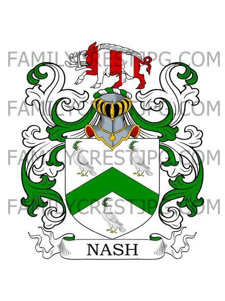Nash Family Crest - Finnstown &amp; Howth, co. Dublin, Ireland