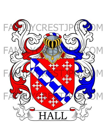 Hall Family Crest - Devon, England
