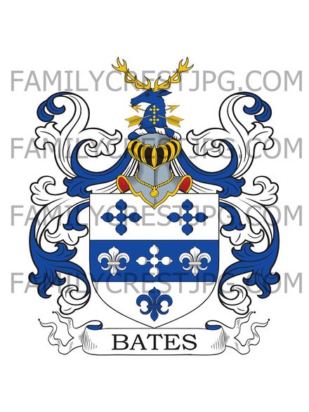 Bates Family Crest - Manydown Park, co. Hampshire, England