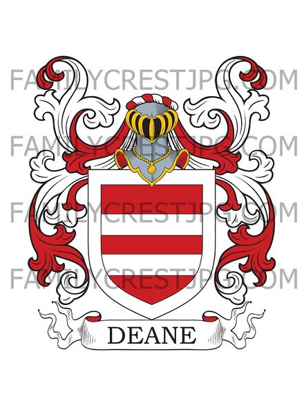 Deane Family Crest - Syeston, co. Yorkshire, England