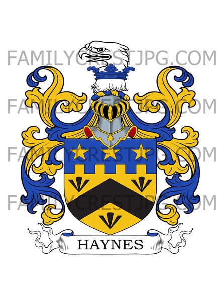 Haynes Family Crest - Heynes - Mildenhall, co. Suffolk, England