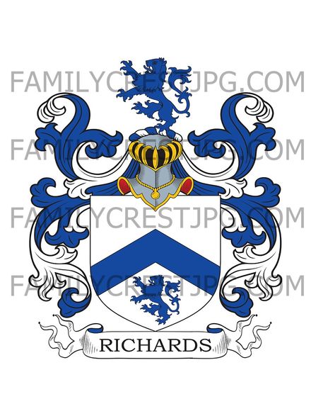 Richards Family Crest - Brambletye House, co. Suffolk, England