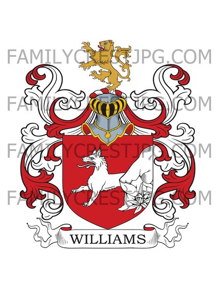 Williams Family Crest - Devon &amp;  Denton, co. Lincoln, England