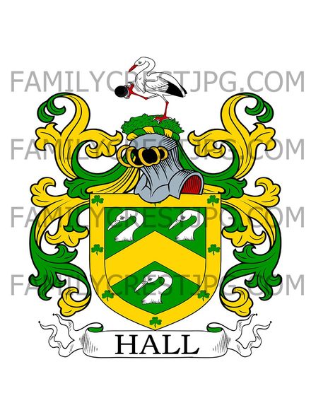 Hall Family Crest - Ramelton, co. Donegal, Ireland
