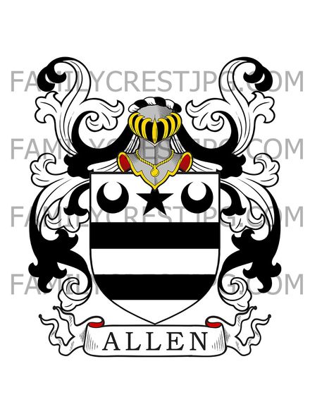 Allen Family Crest - Rathumney, co. Wexford, Ireland