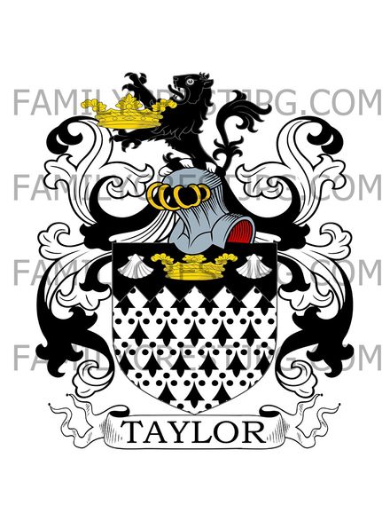 Taylor Family Crest - Clapham, co. Bedford, England