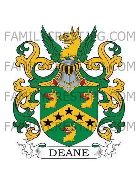 Deane Family Crest - Mattingley, co. Hampshire, England