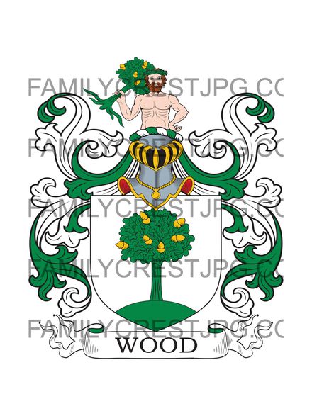 Wood Family Crest - Harestown, co. Devon, England
