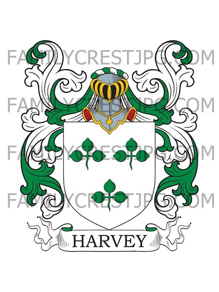 Harvey Family Crest - Boxted, co. Norfolk, England