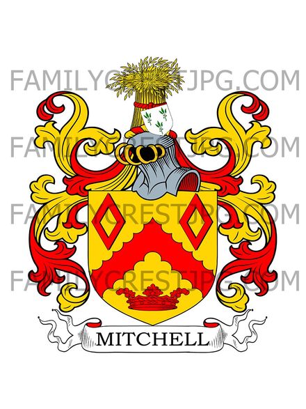 Mitchell Family Crest - Enderby Hall, co. Leicester, England