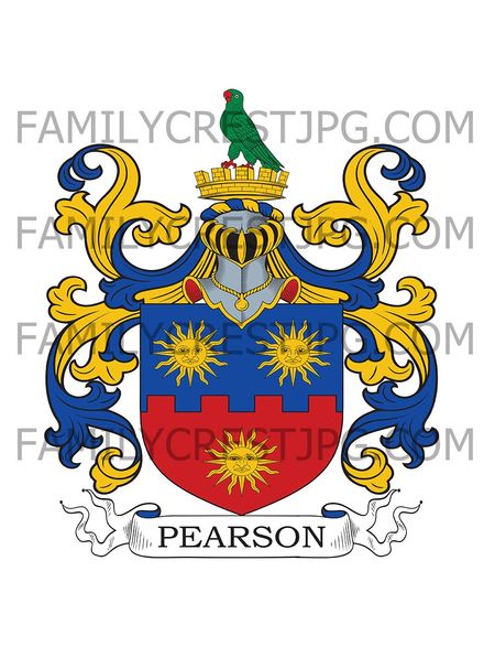 Pearson Family Crest - Wisbeach, co. Cambridge, England