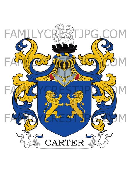 Carter Family Crest - St. Columb, co. Cornwall, England