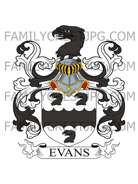 Evans Family Crest - Worcester, England