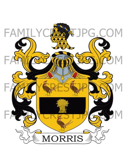 Morris Family Crest - Coxwell, co. Berkshire, England