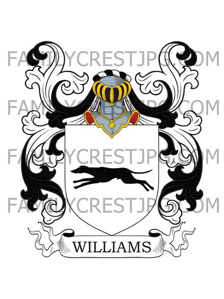 Williams Family Crest - Treworgy &amp; Trehane, co. Cornwall, England