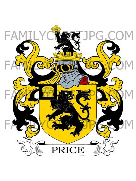 Price Family Crest - Kingston-upon-Thames, co. Surrey, England
