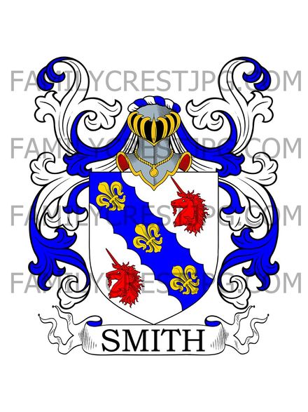Smith Family Crest - Dunston, co. Derby, England