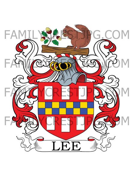 Lee Family Crest - Langley, co. Shropshire, England