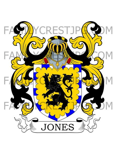 Jones Family Crest - Llanio, co. Cardigan, Wales