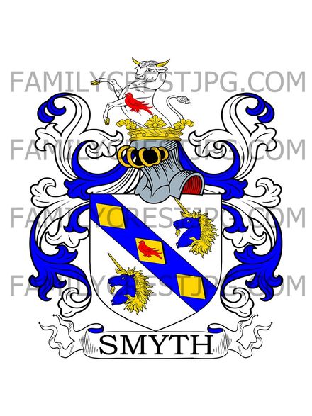 Smyth Family Crest - Headborough, co. Waterford, Ireland
