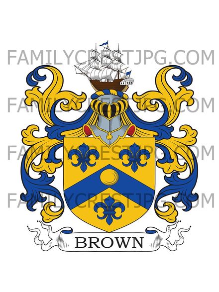 Brown Family Crest - Bonnyton, co. Ayr, Scotland