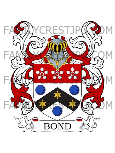 Bond Family Crest - Coventry, co. Warwick, England