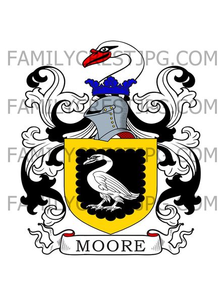 Moore Family Crest - Larden, co. Shropshire, England