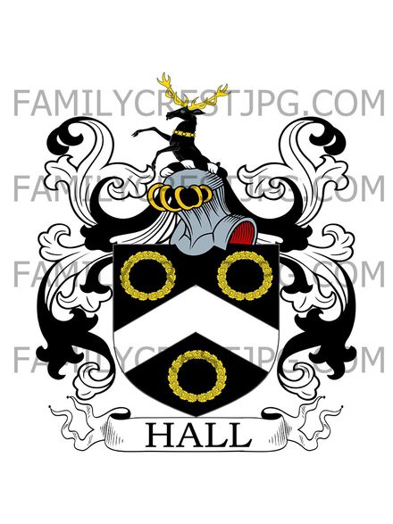 Hall Family Crest - Norfolk, England
