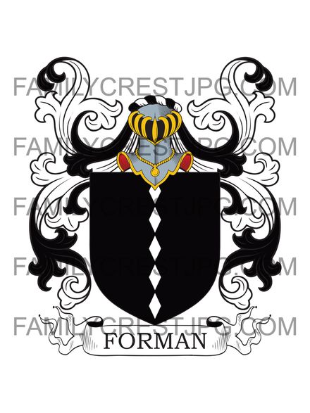 Forman Family Crest - Norfolk, England