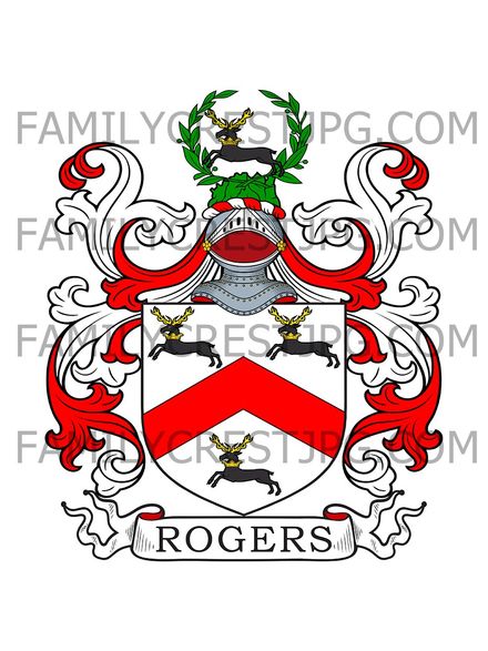 Rogers Family Crest - Wisdome, co. Devon, England