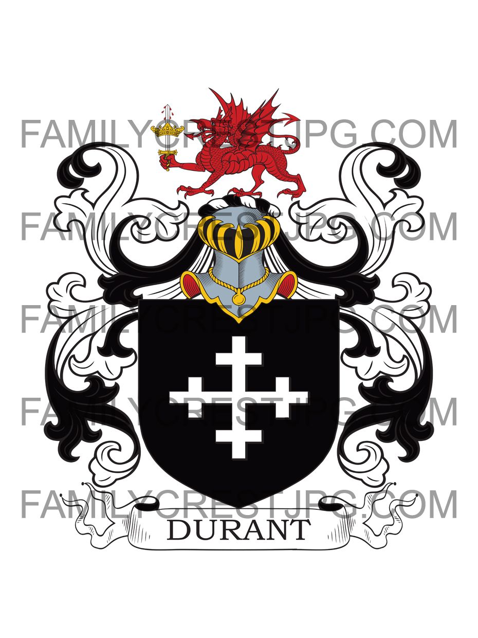 Durant Family Crest - Middlesex, England