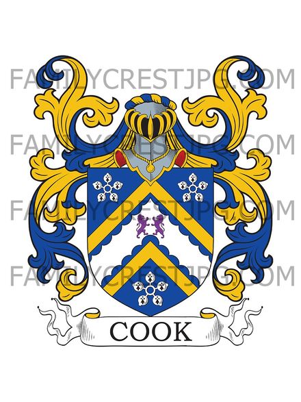 Cook Family Crest - Tanton, co. Yorkshire, England