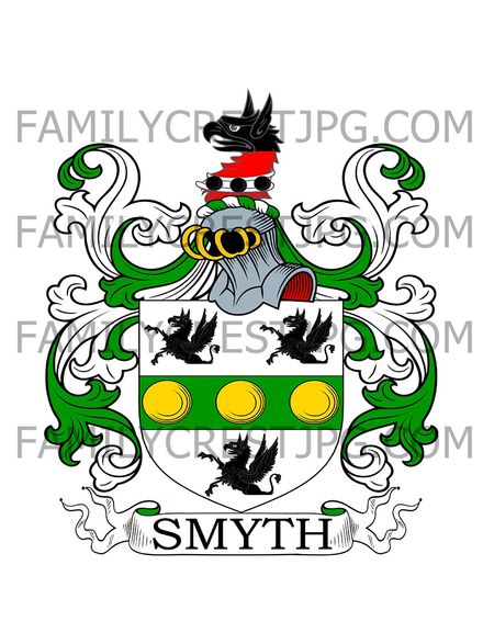 Smyth Family Crest - Elford, co. Staffordshire, England