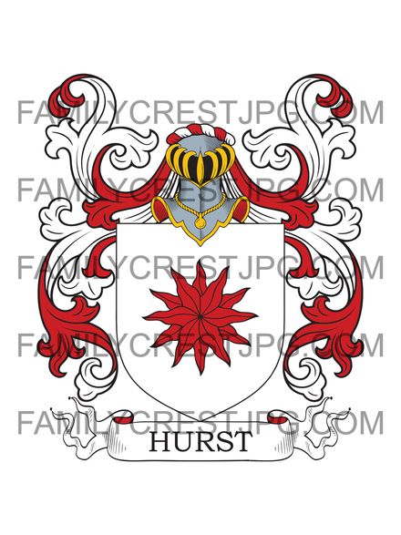 Hurst Family Crest - Barrowby, co. Lincolnshire, England
