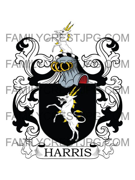 Harris Family Crest - Cornworthy, co. Devon, England