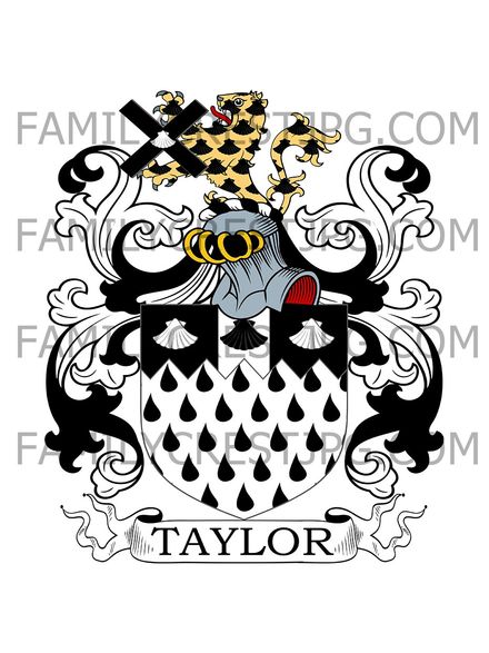 Taylor Family Crest - Strensham Court, co. Worcester, England