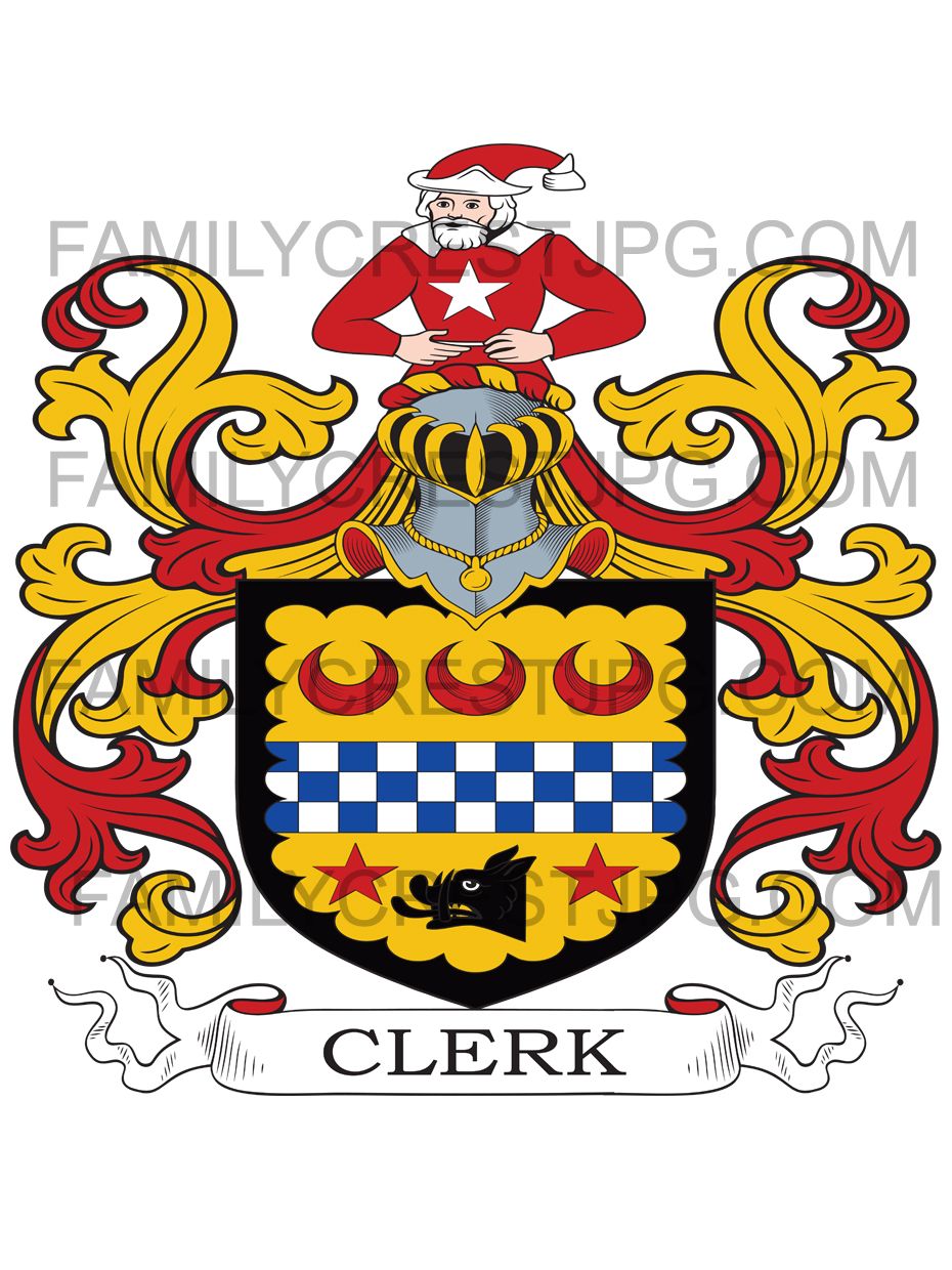 Clerk Family Crest - Norwich, co. Norfolk, England