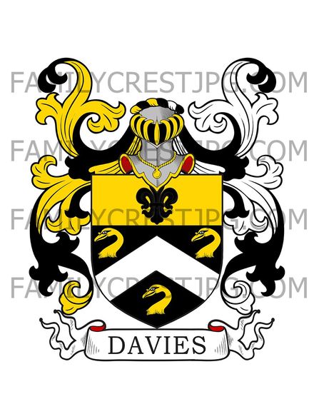 Davies Family Crest - Stafford, England 
