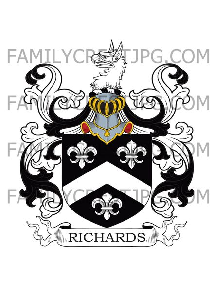 Richards Family Crest - Rathaspick, co. Wexford, Ireland