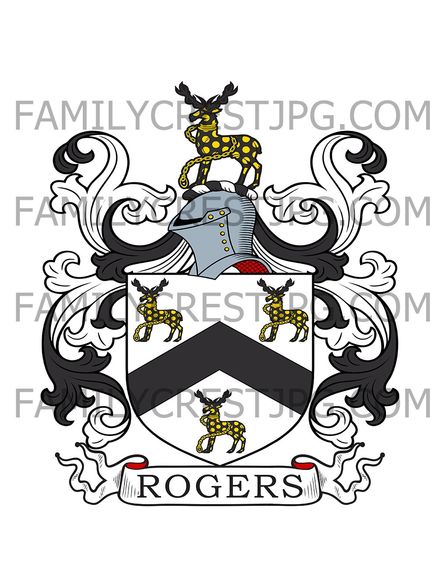Rogers Family Crest - Kent, and Bradford-on-Avon, co. Wiltshire, England