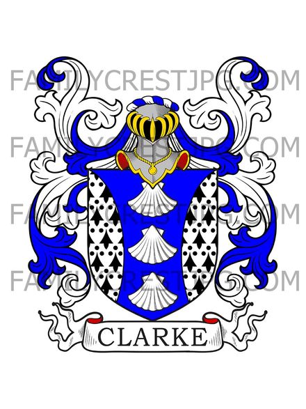 Clarke Family Crest -  Spaldington, co. York, England