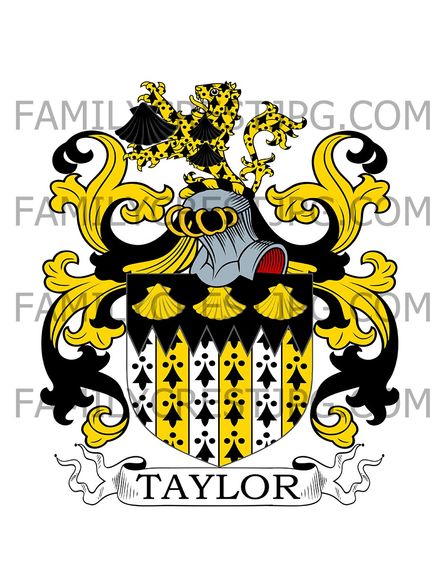 Taylor Family Crest - Hollycombe, co. Sussex, England