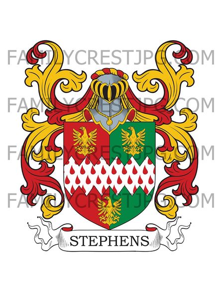 Stephens Family Crest - St. Ives, co. Cornwall, England