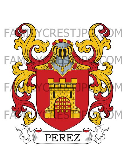 Perez Family Crest - Santas Martas, León, Colombia &amp; Panamá