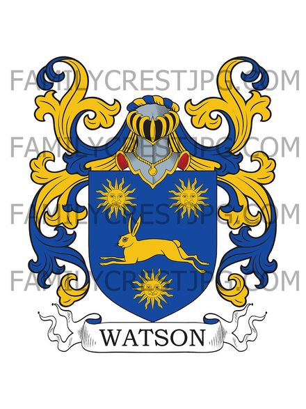 Watson Family Crest - Stratford, co. Gloucester, England