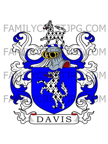 Davis Family Crest - Kent, England