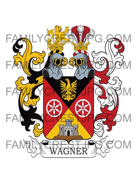 Wagner Family Crest - von Wagensburg 1863